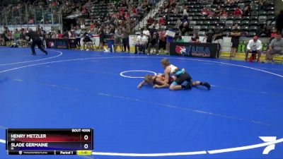 92 lbs Champ. Round 1 - Henry Metzler, WI vs Slade Germaine, IA