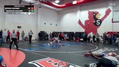 215 lbs Champ. Round 1 - Braddock Nickless, Owen Valley vs Michael Goldner, Terre Haute South