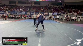 D 1 285 lbs Cons. Round 4 - Matthew Burmaster, St. Paul`s vs Cameron Sumrall, Hahnville