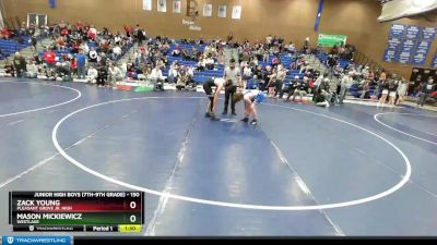 150 lbs Cons. Round 3 - Zack Young, Pleasant Grove Jr. High vs Mason Mickiewicz, Westlake