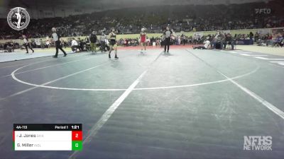 4A-113 lbs Cons. Semi - Jagen Jones, SKIATOOK vs Gavin Miller, INOLA