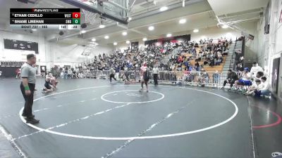 165 lbs 5th Place Match - Ethan Cedillo, Westminster vs Shane Linehan, Santa Margarita