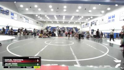 150 lbs Quarterfinal - Samuel Yokoyama, Los Alamitos High School vs Jacob Owen, Servite High School