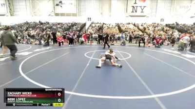 70 lbs Quarterfinal - Bebe Lopez, Geneva Youth Wrestling vs Zachary Wicks, Grindhouse Wrestling Club