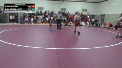 144-145 lbs 1st Place Match - Addison Miller, Independence Girls vs Alina Riviera-Lopez, West Delaware Girls