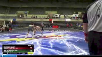132 lbs Finals (8 Team) - Carter Fecht, Waverly - Shell Rock vs Jayden Haueter, Apple Valley