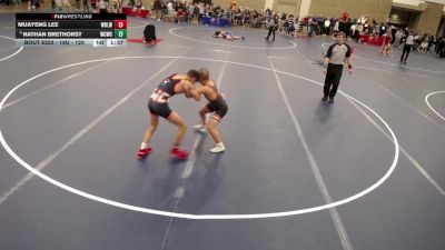 16U - 120 lbs Cons. Round 5 - Muayeng Lee, White Bear Lake Wrestling vs Nathan Brethorst, West Central Wrestling Club