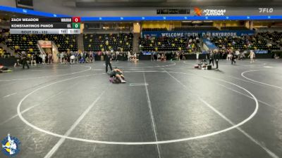 120 lbs Cons. Round 2 - Zach Weadon, Woodstock (Marian) vs Konstantinos Panos, Iowa City, Liberty