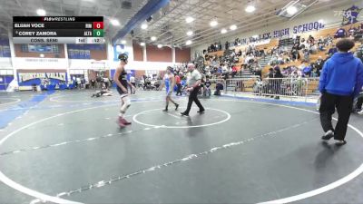 150 lbs Cons. Semi - Corey Zamora, Alta Loma vs Elijah Voce, Rim Of The World