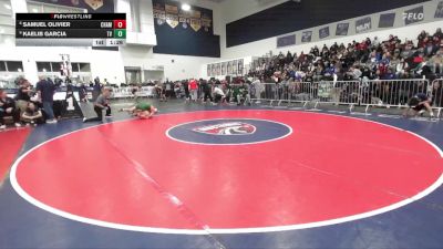 120 lbs Champ. Round 1 - Kaelib Garcia, Temecula Valley vs Samuel Olivier, Notre Dame
