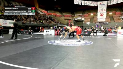 All Cadet Boys Freestyle Upper - 215 lbs Champ. Round 1 - Anthony Baeza, Firebaugh High School Wrestling vs Andrew Schumacher-Chavez, Eisenhower High School Wrestling
