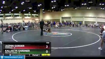 114 lbs Champ Round 1 (16 Team) - Jazmin Gorder, Montana vs Kalliscya Gardner, Peg Leg Legion