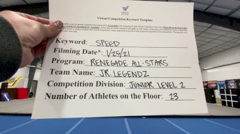 Renegade All Stars - Jr. Legendz [L2 Junior - D2 - Medium] 2021 Varsity All Star Winter Virtual Competition Series: Event I