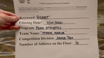 Peak Athletics [Junior - Pom] 2021 NCA & NDA Virtual February Championship