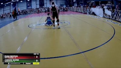 92 lbs Rd# 8- 12:30pm Saturday Final Pool - Evan Restivo, Mat Assassins vs Carson Raper, Minion Black