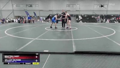 120 lbs Round 2 (8 Team) - Brayten Casey, Wisconsin vs William Gilmore, California Red