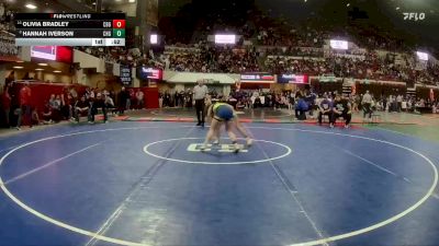 G - 130 lbs Cons. Round 3 - Hannah Iverson, Custer/Hysham Girls vs Olivia Bradley, Cut Bank Girls