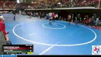 75 lbs Quarterfinal - Christopher Solis, Team Fox Wrestling Club vs Pailey Cox, Dumas Youth Wrestling Club. Inc.