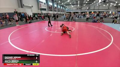 110 lbs Cons. Semi - Zachary Wroan, Spartan Mat Club vs Gavyn Breech, X-CLUSIVE Wrestling