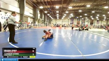 115 lbs Rd# 3 12:00pm Friday - Braden Perez, Oklahoma Elite vs Cameron Haines, Minion Green