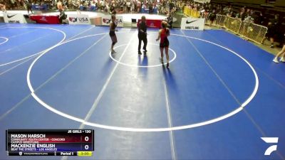 130 lbs Quarterfinal - Mason Harsch, Community Youth Center - Concord Campus Wrestling vs Mackenzie English, Beat The Streets - Los Angeles