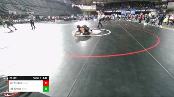 2A 160 lbs Quarterfinal - Blaise Cross, Rogers (Spokane) vs Westin Triplett, Enumclaw