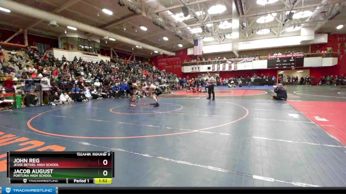 134 lbs Champ. Round 3 - Jacob August, Fortuna High School vs John Reg ...