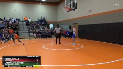 105 lbs Champ. Round 1 - Lashwan Cloutier, Chelsea Middle School vs Miguel Spells, Grissom Hs