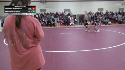 76-85 lbs 1st Place Match - Vivienne Andresen, Mount Vernon Girls vs Emerson Ladage, Cedar Falls Holmes Girls