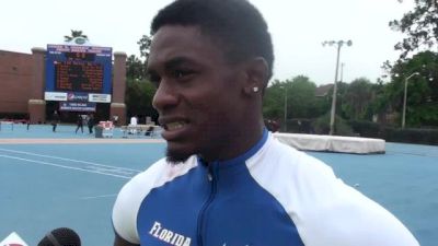 Eddie Lovett after racing the pros at 2013 Florida Relays