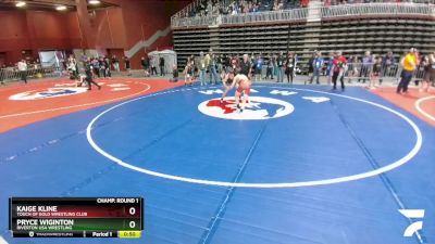 110 lbs Champ. Round 1 - Kaige Kline, Touch Of Gold Wrestling Club vs Pryce Wiginton, Riverton USA Wrestling