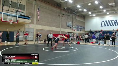 184 lbs Champ. Round 1 - Owen Scott, Treasure Valley Community College vs Jacob Pina, Simpson (Calif.)