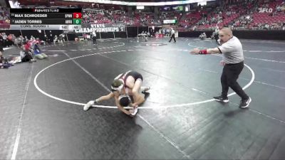 D1-106 lbs Cons. Round 1 - Max Schroeder, Sauk Prairie/Wis. Heights vs Jaden Torres, Arrowhead