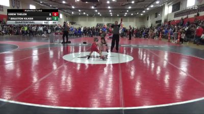 50 lbs Quarterfinal - Braxton Kilker, No Limit Wrestling Club vs Krew Thelen, Big Lake