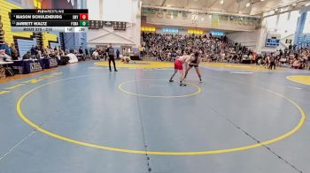 215 lbs Cons. Round 2 - Jarrett Waltz, First State Military Academy vs Mason Schulenburg, Smyrna H S