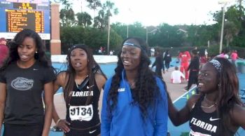 Florida Women's 4x400 squad talks about the new record and defending their track