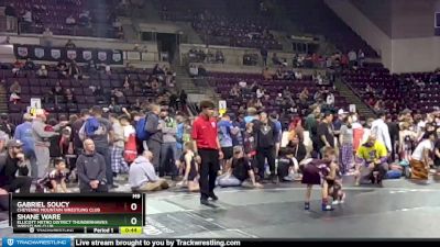 49-52 lbs Round 3 - Gabriel Soucy, Cheyenne Mountain Wrestling Club vs Shane Ware, Ellicott Metro District Thunderhawks Wrestling Club