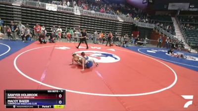 71 lbs Quarterfinal - Sawyer Holbrook, Natrona Colts Wrestling vs Macoy Baker, Torrington Wrestling Club