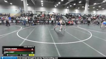 126 lbs Cons. Round 10 - Carson Weber, IL vs Roen Carey, WI