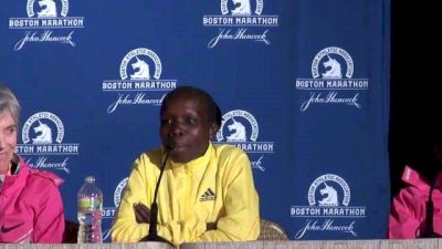 Sharon Cherop nervous when so far behind the leader with 6k to go at 2013 Boston Marathon
