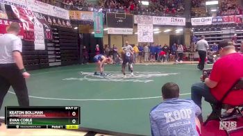 126 lbs Champ. Round 1 - Evan Coble, Howard-West Elk vs Keaton Bollman, Anthony/Harper-Chaparral