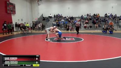 175 lbs Round 4 - Sage Edberg, Benton Community vs John DSouza, Dubuque Hempstead