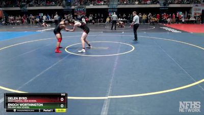 145 lbs Cons. Round 3 - Delen Byrd, Kenai Central High School vs Enoch Worthington, Eielson High School