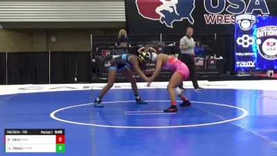 14U Girls - 110 lbs 1st Place Match - La'Raya Veazy, The Fort Hammers Wrestling vs Kaylee Vera, Queen City Grappling Club