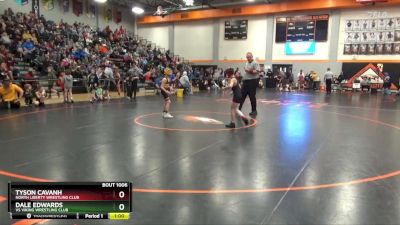 63 lbs Champ. Round 1 - Tyson Cavanh, North Liberty Wrestling Club vs Dale Edwards, VS Viking Wrestling Club