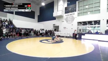 113 lbs Champ. Round 1 - Patrick Leffard, Chaparral vs Daniel Mendoza, Victor Valley