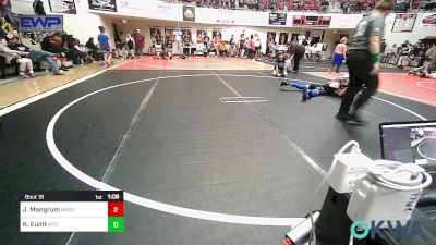 90 lbs Quarterfinal - Jacob Mangrum, Wagoner Takedown Club vs Kyus Eulitt, Miami Takedown Club