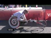 Wheelchair crash in London Marathon