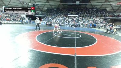 Girls 2A 105 lbs Cons. Round 2 - Magdalena Sebastian-Lorenzo, Rogers (Spokane) (Girls) vs Zayana Montejano, Grandview (Girls)