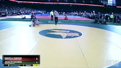 Girls-110 lbs Quarterfinal - Nakayla Dawson, John Glenn HS (Westland) vs Jocelyn Saucedo, South Haven HS